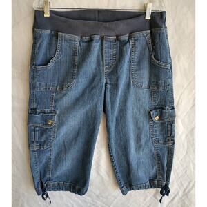 Oh! Momma Maternity Capris. Women's Large. Blue